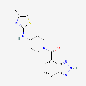 molecular formula C16H18N6OS B6623708 2H-benzotriazol-4-yl-[4-[(4-methyl-1,3-thiazol-2-yl)amino]piperidin-1-yl]methanone 