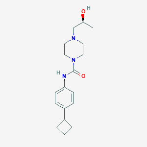 molecular formula C18H27N3O2 B6623715 N-(4-cyclobutylphenyl)-4-[(2S)-2-hydroxypropyl]piperazine-1-carboxamide 