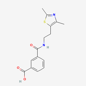 molecular formula C15H16N2O3S B6623721 3-[2-(2,4-Dimethyl-1,3-thiazol-5-yl)ethylcarbamoyl]benzoic acid 