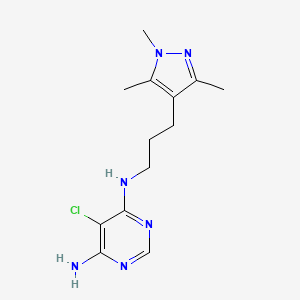 5-chloro-4-N-[3-(1,3,5-trimethylpyrazol-4-yl)propyl]pyrimidine-4,6-diamine