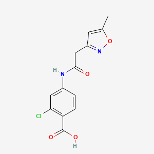 molecular formula C13H11ClN2O4 B6623738 2-Chloro-4-[[2-(5-methyl-1,2-oxazol-3-yl)acetyl]amino]benzoic acid 