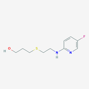 molecular formula C10H15FN2OS B6623761 3-[2-[(5-Fluoropyridin-2-yl)amino]ethylsulfanyl]propan-1-ol 