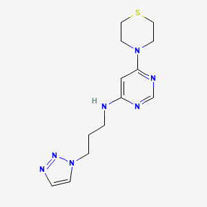 molecular formula C13H19N7S B6623770 6-thiomorpholin-4-yl-N-[3-(triazol-1-yl)propyl]pyrimidin-4-amine 