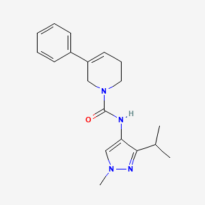 molecular formula C19H24N4O B6623778 N-(1-methyl-3-propan-2-ylpyrazol-4-yl)-5-phenyl-3,6-dihydro-2H-pyridine-1-carboxamide 