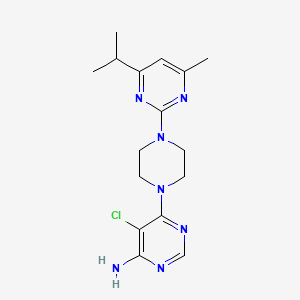 molecular formula C16H22ClN7 B6623803 5-Chloro-6-[4-(4-methyl-6-propan-2-ylpyrimidin-2-yl)piperazin-1-yl]pyrimidin-4-amine 