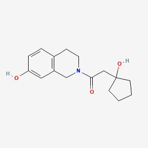molecular formula C16H21NO3 B6623807 2-(1-hydroxycyclopentyl)-1-(7-hydroxy-3,4-dihydro-1H-isoquinolin-2-yl)ethanone 