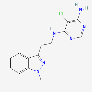 molecular formula C14H15ClN6 B6623808 5-chloro-4-N-[2-(1-methylindazol-3-yl)ethyl]pyrimidine-4,6-diamine 