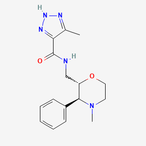 molecular formula C16H21N5O2 B6623811 5-methyl-N-[[(2S,3S)-4-methyl-3-phenylmorpholin-2-yl]methyl]-2H-triazole-4-carboxamide 