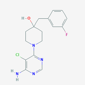 1-(6-Amino-5-chloropyrimidin-4-yl)-4-[(3-fluorophenyl)methyl]piperidin-4-ol