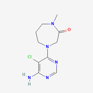 molecular formula C10H14ClN5O B6623846 4-(6-Amino-5-chloropyrimidin-4-yl)-1-methyl-1,4-diazepan-2-one 