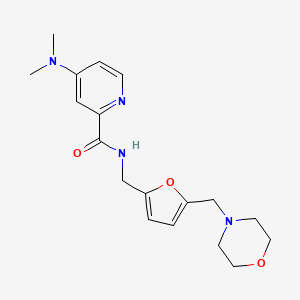 molecular formula C18H24N4O3 B6623865 4-(dimethylamino)-N-[[5-(morpholin-4-ylmethyl)furan-2-yl]methyl]pyridine-2-carboxamide 