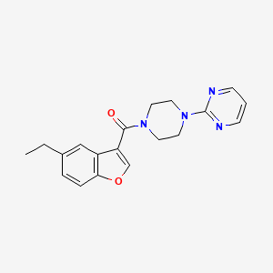 molecular formula C19H20N4O2 B6623873 (5-Ethyl-1-benzofuran-3-yl)-(4-pyrimidin-2-ylpiperazin-1-yl)methanone 