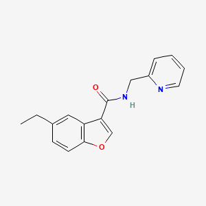 molecular formula C17H16N2O2 B6623874 5-ethyl-N-(pyridin-2-ylmethyl)-1-benzofuran-3-carboxamide 