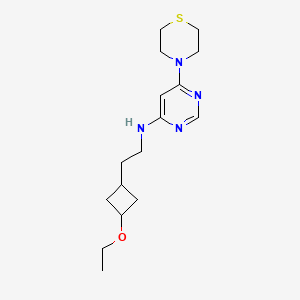 molecular formula C16H26N4OS B6623876 N-[2-(3-ethoxycyclobutyl)ethyl]-6-thiomorpholin-4-ylpyrimidin-4-amine 