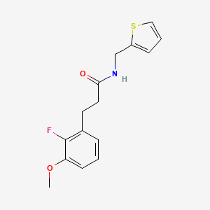 molecular formula C15H16FNO2S B6623884 3-(2-fluoro-3-methoxyphenyl)-N-(thiophen-2-ylmethyl)propanamide 
