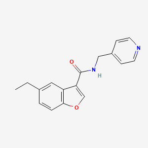 molecular formula C17H16N2O2 B6623888 5-ethyl-N-(pyridin-4-ylmethyl)-1-benzofuran-3-carboxamide 