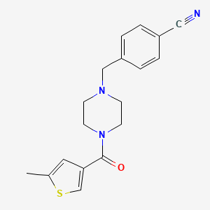 molecular formula C18H19N3OS B6623911 4-[[4-(5-Methylthiophene-3-carbonyl)piperazin-1-yl]methyl]benzonitrile 