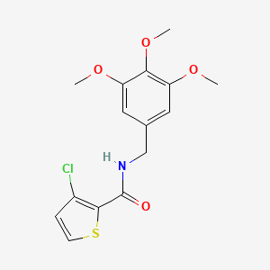 molecular formula C15H16ClNO4S B6623924 3-chloro-N-[(3,4,5-trimethoxyphenyl)methyl]thiophene-2-carboxamide 