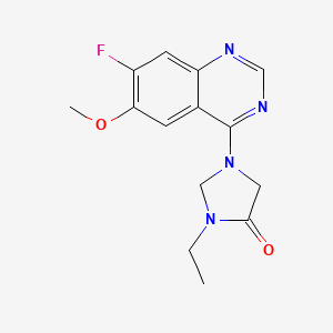 molecular formula C14H15FN4O2 B6623931 3-Ethyl-1-(7-fluoro-6-methoxyquinazolin-4-yl)imidazolidin-4-one 