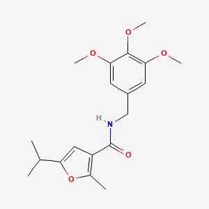 2-methyl-5-propan-2-yl-N-[(3,4,5-trimethoxyphenyl)methyl]furan-3-carboxamide