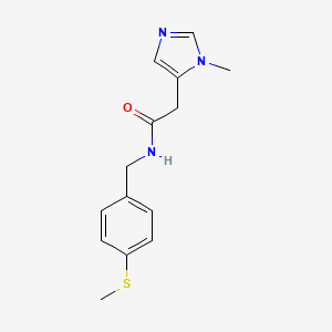 molecular formula C14H17N3OS B6623951 2-(3-methylimidazol-4-yl)-N-[(4-methylsulfanylphenyl)methyl]acetamide 
