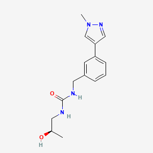 molecular formula C15H20N4O2 B6623976 1-[(2R)-2-hydroxypropyl]-3-[[3-(1-methylpyrazol-4-yl)phenyl]methyl]urea 