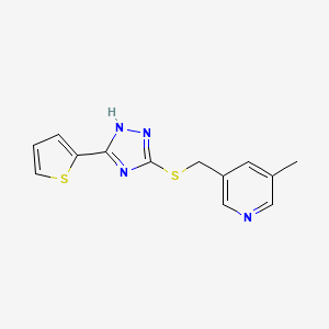 molecular formula C13H12N4S2 B6623995 3-methyl-5-[(5-thiophen-2-yl-1H-1,2,4-triazol-3-yl)sulfanylmethyl]pyridine 