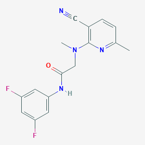 molecular formula C16H14F2N4O B6624024 2-[(3-cyano-6-methylpyridin-2-yl)-methylamino]-N-(3,5-difluorophenyl)acetamide 