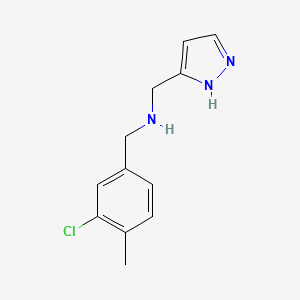 molecular formula C12H14ClN3 B6624028 1-(3-chloro-4-methylphenyl)-N-(1H-pyrazol-5-ylmethyl)methanamine 