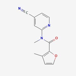 molecular formula C13H11N3O2 B6624075 N-(4-cyanopyridin-2-yl)-N,3-dimethylfuran-2-carboxamide 