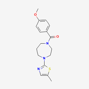 molecular formula C17H21N3O2S B6624092 (4-Methoxyphenyl)-[4-(5-methyl-1,3-thiazol-2-yl)-1,4-diazepan-1-yl]methanone 