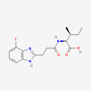 molecular formula C16H20FN3O3 B6624100 (2S,3S)-2-[3-(4-fluoro-1H-benzimidazol-2-yl)propanoylamino]-3-methylpentanoic acid 
