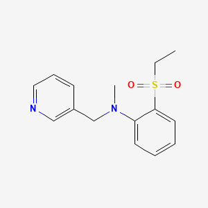 molecular formula C15H18N2O2S B6624108 2-ethylsulfonyl-N-methyl-N-(pyridin-3-ylmethyl)aniline 