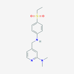 molecular formula C16H21N3O2S B6624109 4-[(4-ethylsulfonylanilino)methyl]-N,N-dimethylpyridin-2-amine 