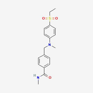molecular formula C18H22N2O3S B6624114 4-[(4-ethylsulfonyl-N-methylanilino)methyl]-N-methylbenzamide 