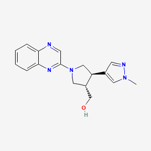 molecular formula C17H19N5O B6624129 [(3S,4R)-4-(1-methylpyrazol-4-yl)-1-quinoxalin-2-ylpyrrolidin-3-yl]methanol 