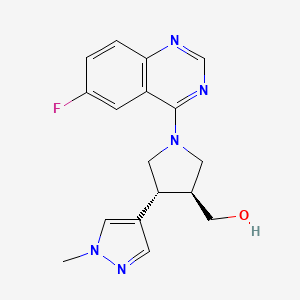 molecular formula C17H18FN5O B6624149 [(3S,4R)-1-(6-fluoroquinazolin-4-yl)-4-(1-methylpyrazol-4-yl)pyrrolidin-3-yl]methanol 