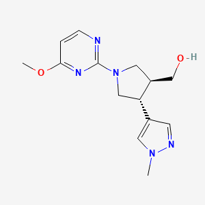molecular formula C14H19N5O2 B6624157 [(3S,4R)-1-(4-methoxypyrimidin-2-yl)-4-(1-methylpyrazol-4-yl)pyrrolidin-3-yl]methanol 
