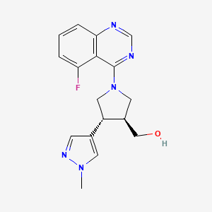 molecular formula C17H18FN5O B6624166 [(3S,4R)-1-(5-fluoroquinazolin-4-yl)-4-(1-methylpyrazol-4-yl)pyrrolidin-3-yl]methanol 