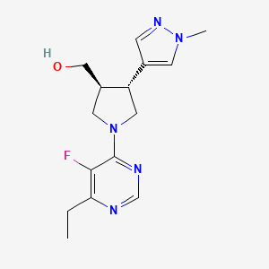 molecular formula C15H20FN5O B6624180 [(3S,4R)-1-(6-ethyl-5-fluoropyrimidin-4-yl)-4-(1-methylpyrazol-4-yl)pyrrolidin-3-yl]methanol 