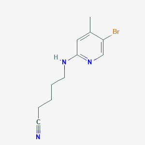 molecular formula C11H14BrN3 B6624188 5-[(5-Bromo-4-methylpyridin-2-yl)amino]pentanenitrile 