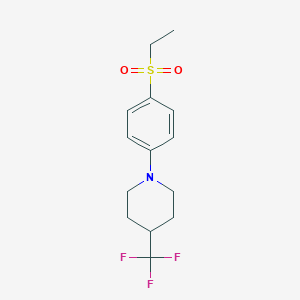 molecular formula C14H18F3NO2S B6624191 1-(4-Ethylsulfonylphenyl)-4-(trifluoromethyl)piperidine 