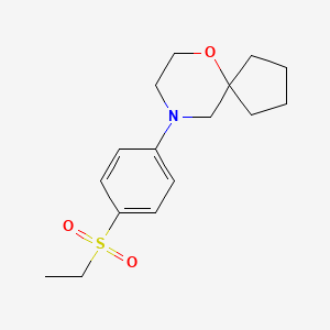 molecular formula C16H23NO3S B6624201 9-(4-Ethylsulfonylphenyl)-6-oxa-9-azaspiro[4.5]decane 