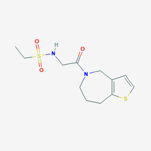 molecular formula C12H18N2O3S2 B6624212 N-[2-oxo-2-(4,6,7,8-tetrahydrothieno[3,2-c]azepin-5-yl)ethyl]ethanesulfonamide 