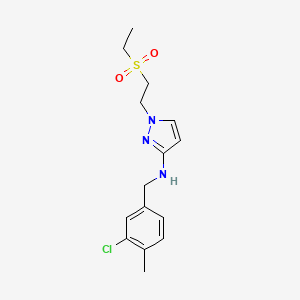 molecular formula C15H20ClN3O2S B6624219 N-[(3-chloro-4-methylphenyl)methyl]-1-(2-ethylsulfonylethyl)pyrazol-3-amine 