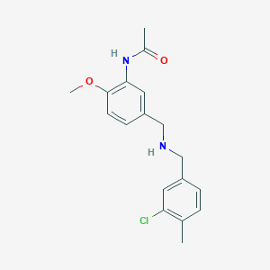 molecular formula C18H21ClN2O2 B6624227 N-[5-[[(3-chloro-4-methylphenyl)methylamino]methyl]-2-methoxyphenyl]acetamide 