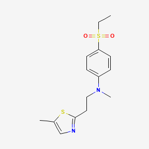 molecular formula C15H20N2O2S2 B6624233 4-ethylsulfonyl-N-methyl-N-[2-(5-methyl-1,3-thiazol-2-yl)ethyl]aniline 