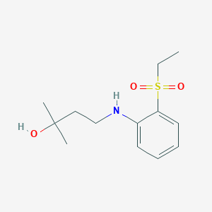 molecular formula C13H21NO3S B6624254 4-(2-Ethylsulfonylanilino)-2-methylbutan-2-ol 