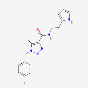 molecular formula C17H18FN5O B6624290 1-[(4-fluorophenyl)methyl]-5-methyl-N-[2-(1H-pyrrol-2-yl)ethyl]triazole-4-carboxamide 