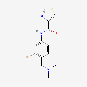 molecular formula C13H14BrN3OS B6624298 N-[3-bromo-4-[(dimethylamino)methyl]phenyl]-1,3-thiazole-4-carboxamide 